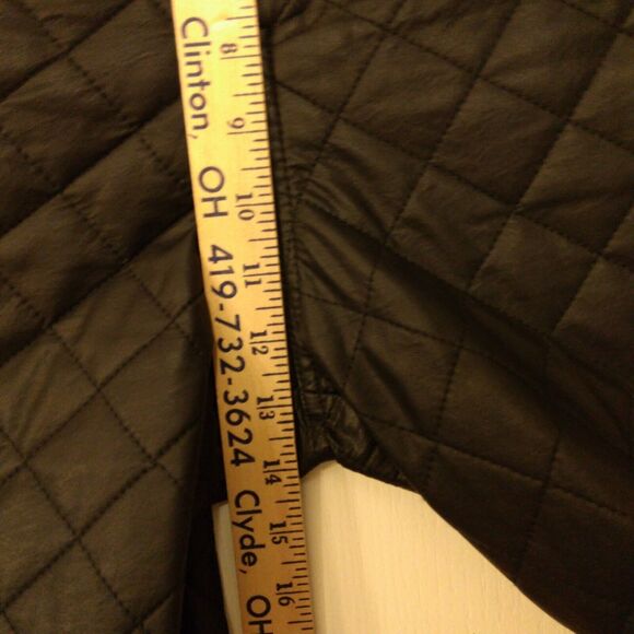 Zara faux leather pants womens S Small black quilted relaxed straight leg - Picture 6 of 8